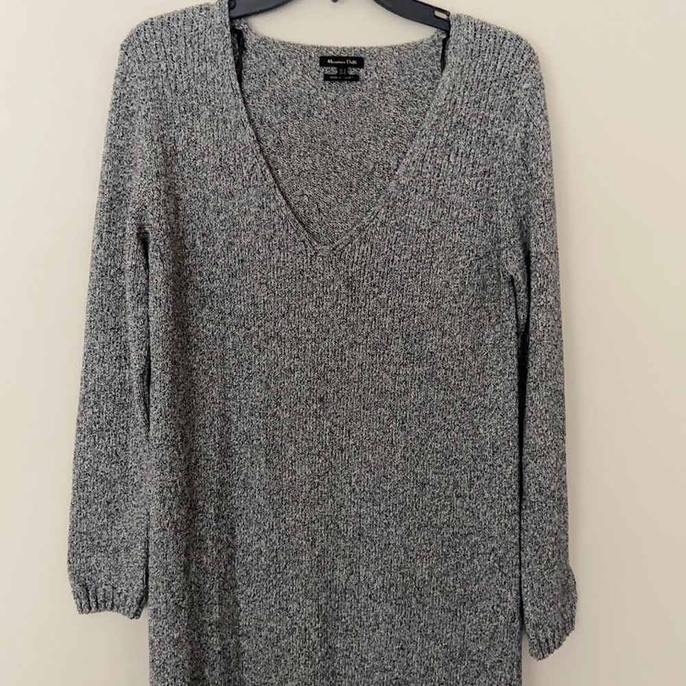 Massimo Dutti midi grey sweater dress